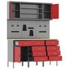 vidaXL Work Bench with Drawer 7 pcs Red 150 x 55 x 200 cm Steel