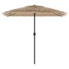 vidaXL Garden Parasol with LEDs and Steel Pole Brown 248x248x248 cm