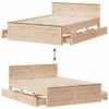 vidaXL Bed Frame without Mattress with Headboard 140x190 cm Solid Wood Pine