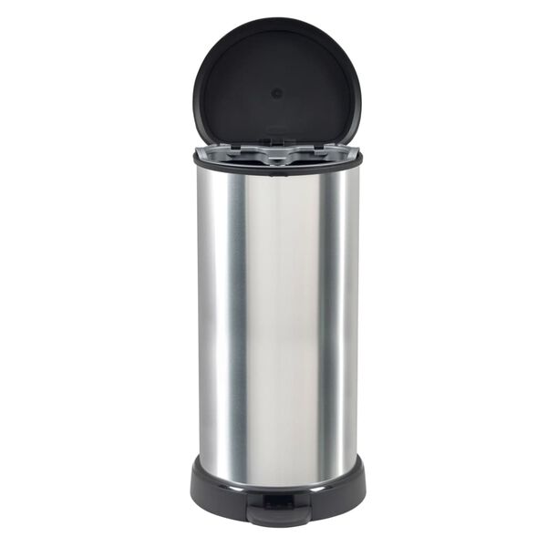 Curver Pedal Bin Deco D-Shape 40L Silver