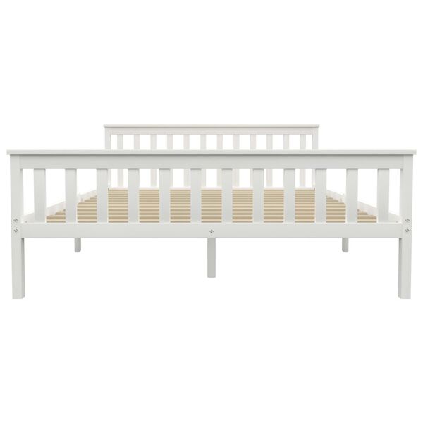 vidaXL Bed Frame without Mattress White Solid Pine Wood 160x200 cm