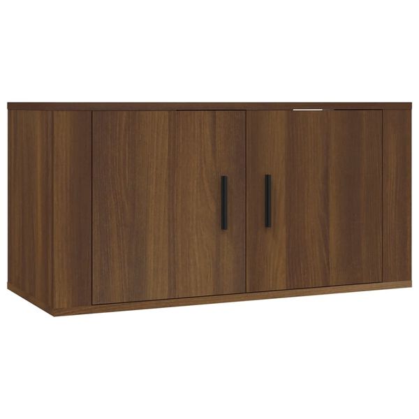 vidaXL Wall Mounted TV Cabinet Brown Oak 80x34.5x40 cm