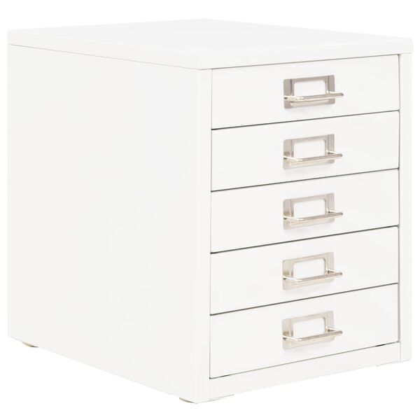 vidaXL Filing Cabinet with 5 Drawers Metal 28x35x35 cm White