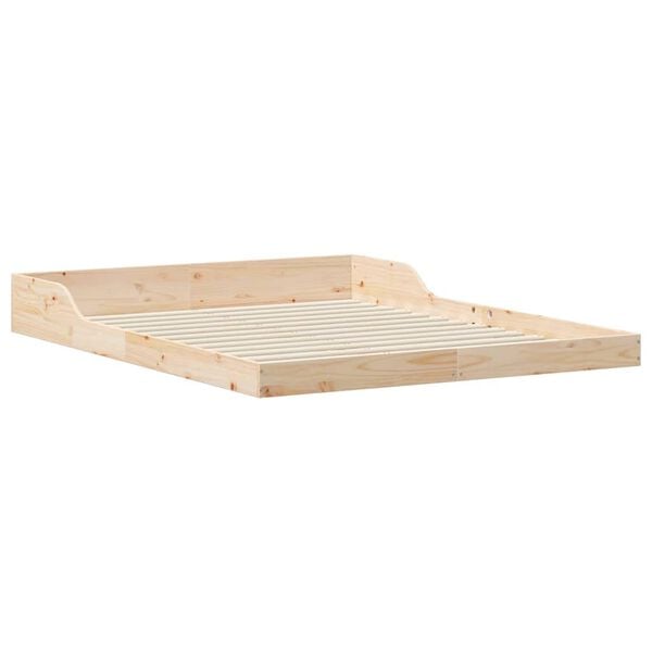 vidaXL Bed Frame Brown 160 x 210 cm Solid Pine Wood