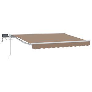 vidaXL Manual Awning Frame with LEDs Taupe 3.5 x 2 m