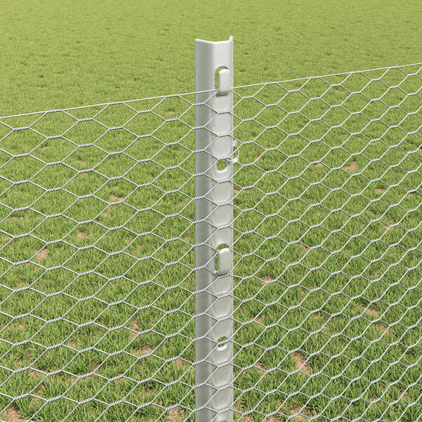 vidaXL Fence and Post Silver 1.2 x 10 m Steel