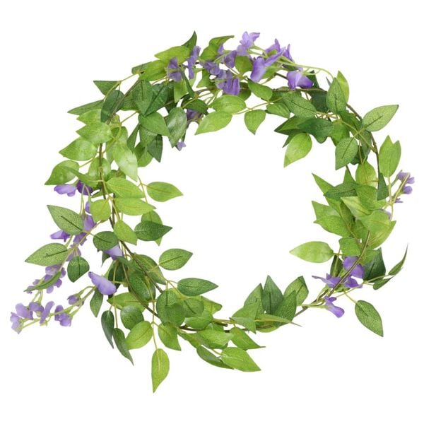 vidaXL Flower Garlands 6 pcs Purple 200 cm