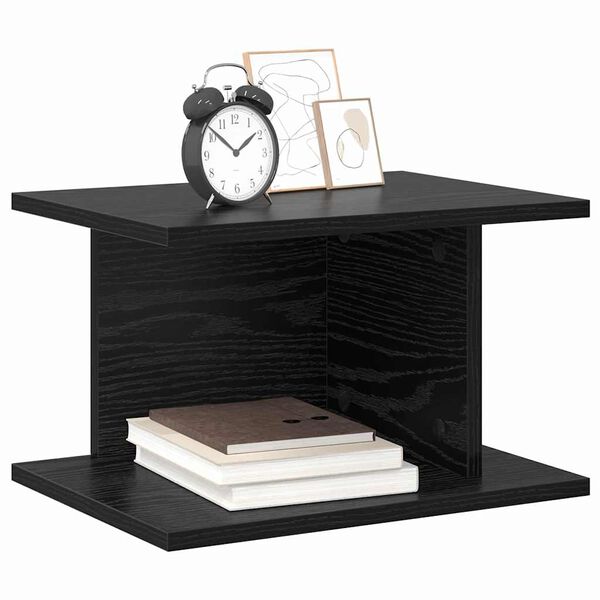 vidaXL Bedside Table Black Oak 40 x 30 x 25 cm Engineered Wood