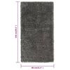 vidaXL High Pile Shaggy Rug Anthracite 80x150 cm 50 mm