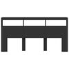 vidaXL Headboard Cabinet with LED Black 200x17x102 cm