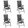 vidaXL 5 Piece Garden Dining Set Black Poly Rattan