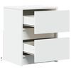 vidaXL Bedside Cabinet with LED Lights White Engineered Wood
