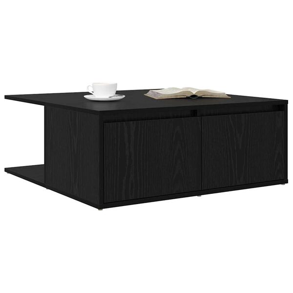 vidaXL Coffee Table Black oak 80 x 80 x 31 cm Engineered wood
