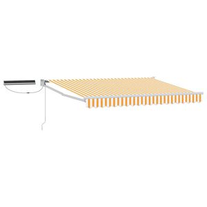 vidaXL Electric Retractable Awning Yellow and White 3.5 x 2.5 m