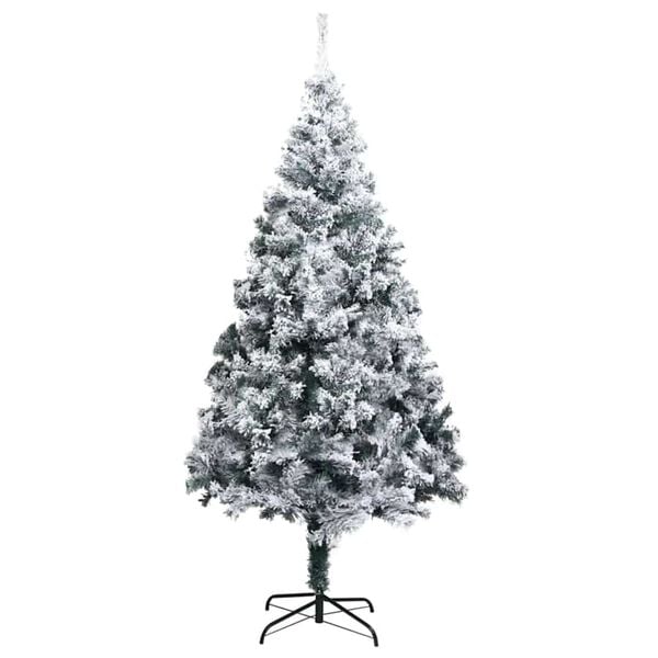vidaXL Artificial Christmas Tree with 300 LEDs with Stand White 180 cm