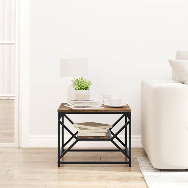 vidaXL Coffee Table Smoked oak 51 x 50 x 40 cm