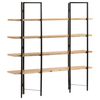vidaXL 4-Tier Bookcase 160x35x160 cm Solid Mango Wood