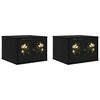 vidaXL Wall-mounted Bedside Cabinet BREMEN 2 pcs Black Oak