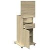 vidaXL Lectern with Wheels & Drawer Sonoma Oak 55x55x107 cm Engineered Wood
