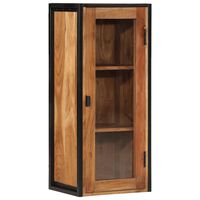 vidaXL Bathroom Wall Cabinet 40x30x90 cm Solid Wood Acacia and Iron