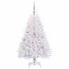 vidaXL Artificial Hinged Christmas Tree White 120 cm PVC and Steel