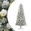 vidaXL Artificial Hinged Christmas Tree Green and White 210 cm