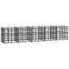 vidaXL Outdoor Dog Kennel Steel 18,43 m&sup2;