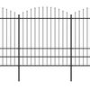 vidaXL Garden Fence with Spear Top Steel 1248x200 cm Black