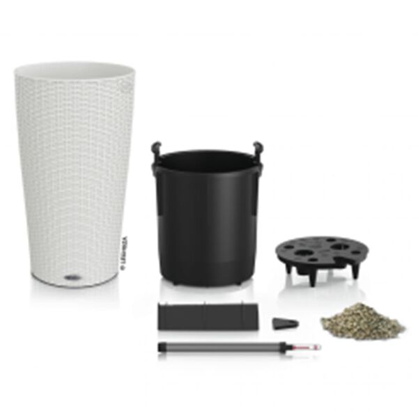 LECHUZA Planter CILINDRO Cottage 23 ALL-IN-ONE Diameter 23 cm White