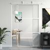 vidaXL Sliding Door White 102.5x205 cm Tempered Glass and Aluminium
