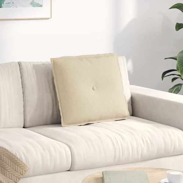vidaXL Back Pillow Cream 50 x 19 x 45 cm Fabric