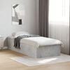 vidaXL Bed Frame without Mattress Concrete Grey 75x190 cm Small Single