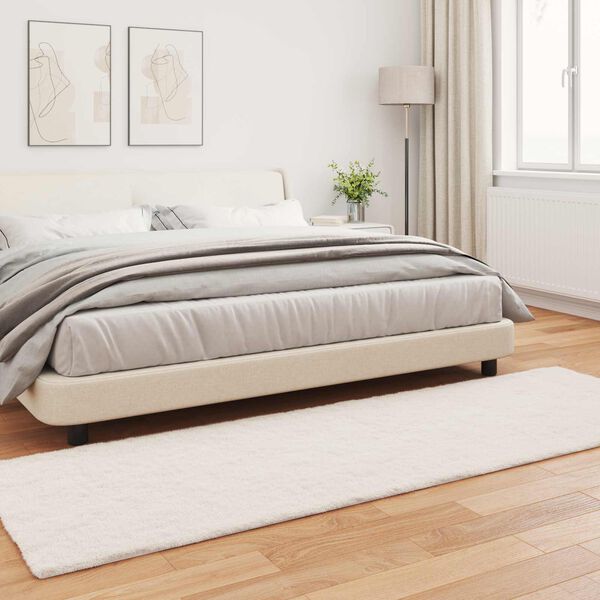 vidaXL Faux Rabbit Fur Rug Olite Cream 80 x 250 cm Polyester