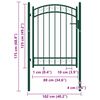 vidaXL Fence Gate Emmen with Arched Top Steel 100x98.5 cm Green