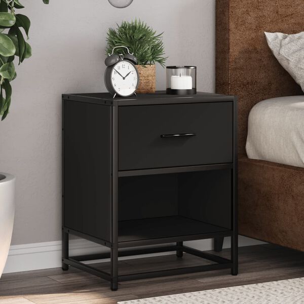 vidaXL Bedside Cabinets 2 pcs Black 40x31x50 cm Engineered Wood
