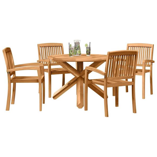 vidaXL Garden Dining Set 3 pcs Brown Solid Acacia wood