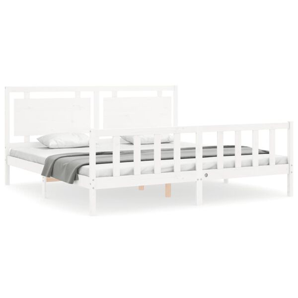 vidaXL Bed Frame without Mattress White 200x200 cm Solid Wood Pine