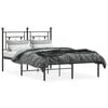vidaXL Metal Bed Frame without Mattress with Headboard Black 120x190cm