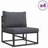vidaXL Garden Sofa Set 11 pcs Black Aluminium
