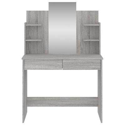 vidaXL Dressing Table with Mirror Grey Sonoma 96x39x142 cm