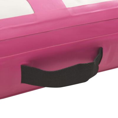 vidaXL Inflatable Gymnastics Mat with Pump 400x100x15 cm PVC Pink
