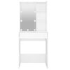 vidaXL Dressing Table with LED High Gloss White 60x40x140 cm