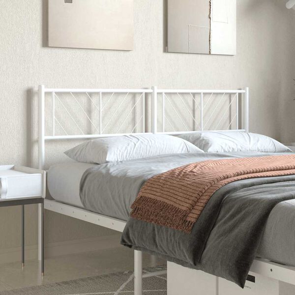 vidaXL Metal Headboard White 120 cm