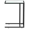 vidaXL Computer Side Table White Marble 50x35x65 cm Tempered Glass