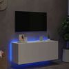 vidaXL TV Wall Cabinet with LED Lights White 100x35x41 cm