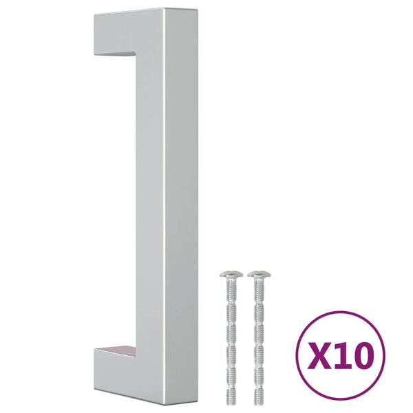 vidaXL Cabinet Handles 10 pcs Silver 96 mm Stainless Steel