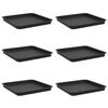 vidaXL Square Flower Tray 6 pcs Black 36 x 36 x 2.5 cm Plastic