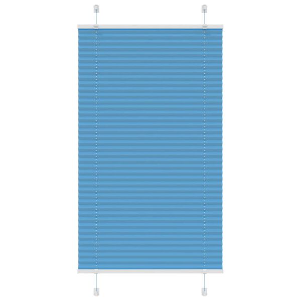vidaXL Pleated Blind Blue 70x150 cm Fabric Width 69.4 cm Polyester