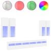 vidaXL 7 Piece TV Wall Cabinet Set with LED Lights White