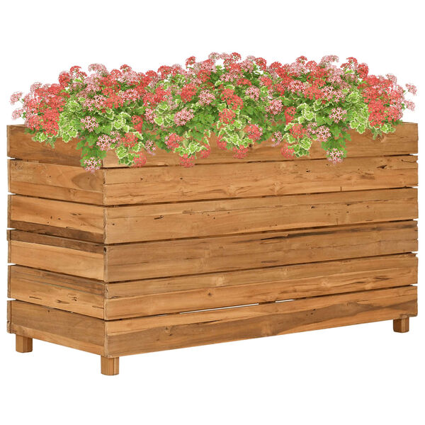 vidaXL Raised Bed 100x40x55 cm Recycled Teak Wood and Steel